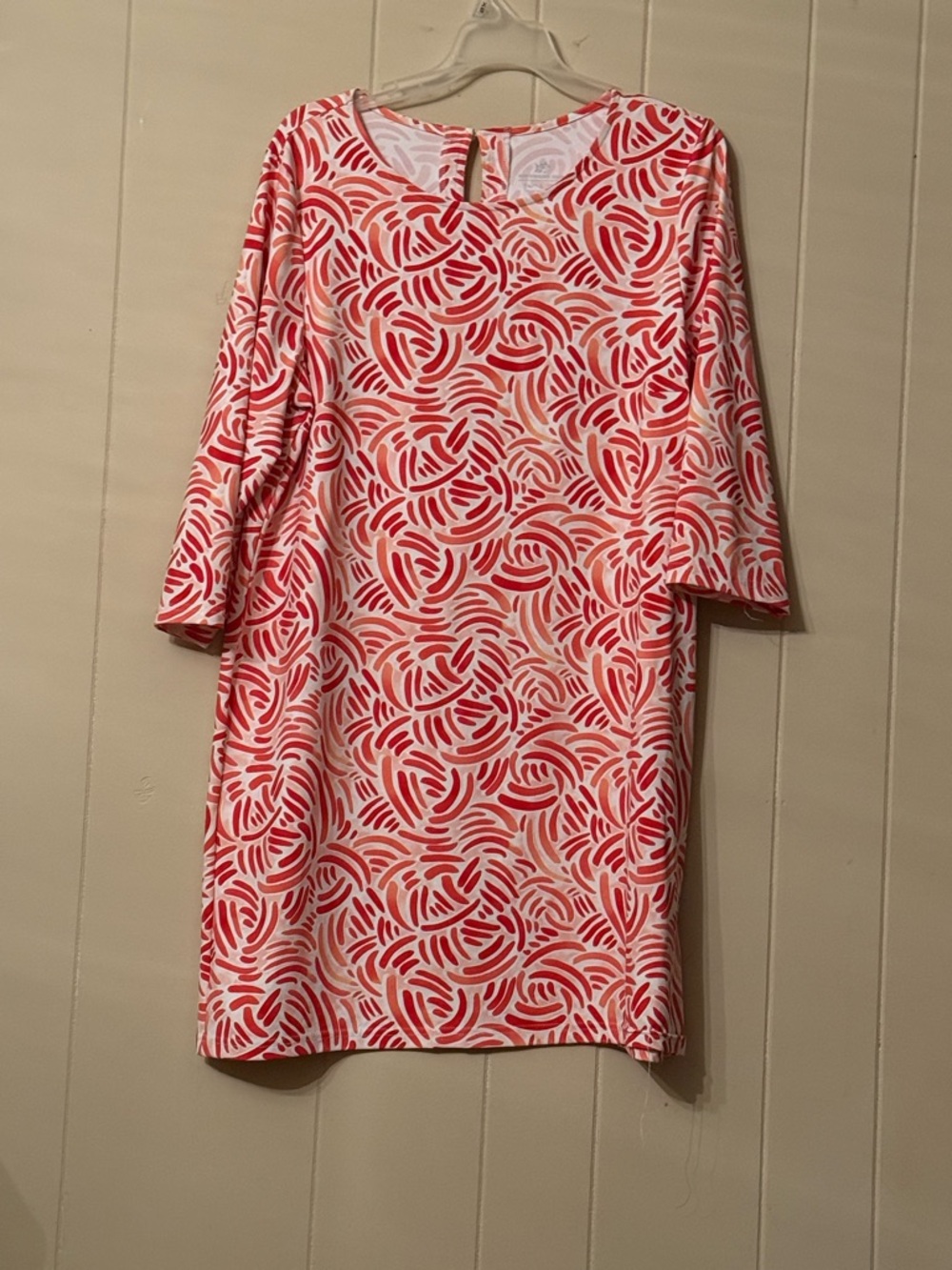 Southern Tide Pink & White Printed Shift Dress